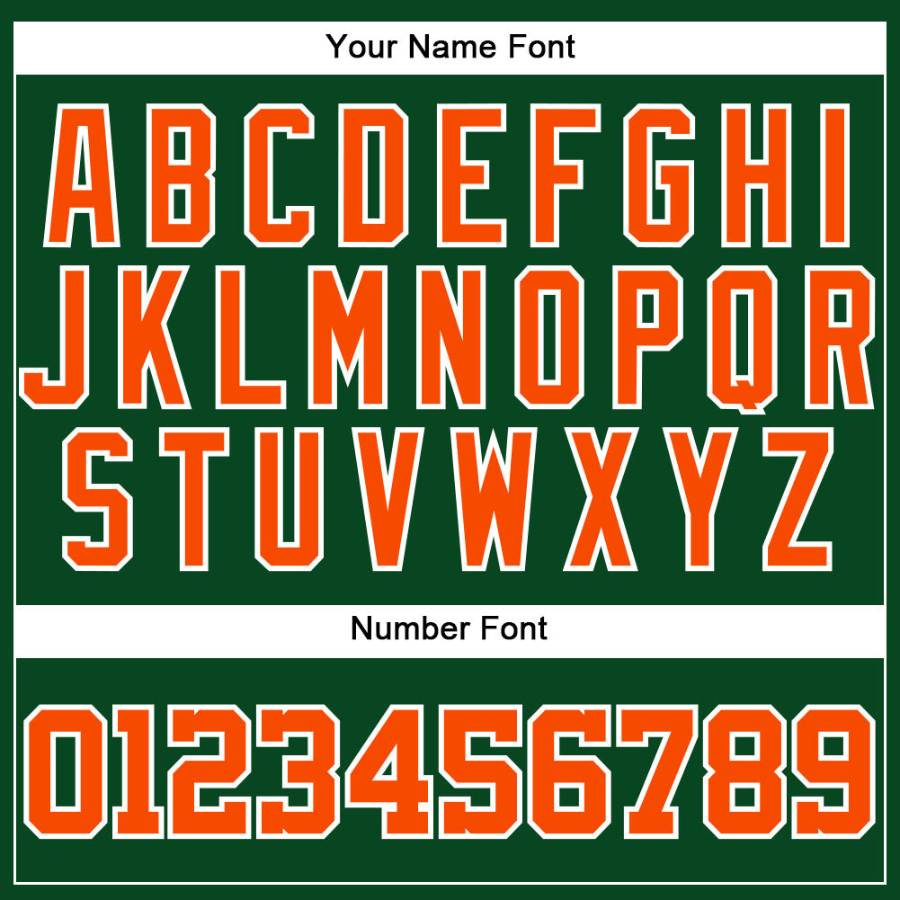 Custom Green Orange-White Authentic Baseball Jersey