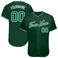 Custom White Kelly Green Authentic Baseball Jersey