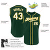 Custom Green White-Gold Authentic Sleeveless Baseball Jersey