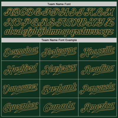 Custom Green Green-Old Gold Authentic Baseball Jersey