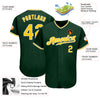 Custom Green Gold-White Authentic Baseball Jersey