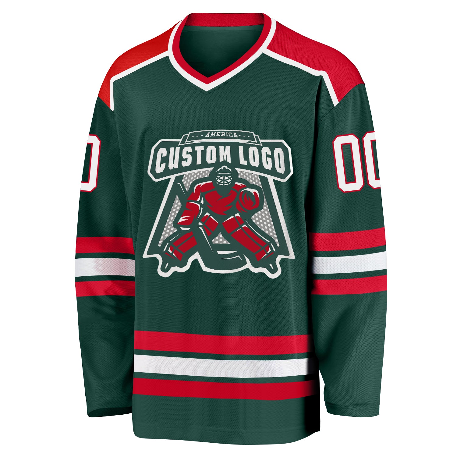 Green Red White Custom Blank Hockey Jerseys Wholesale | YoungSpeeds