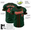 Custom Green Red-Cream Authentic Baseball Jersey