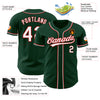 Custom Green White-Red Authentic Baseball Jersey