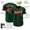 Custom Green Red-White Authentic Baseball Jersey