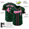 Custom Green Pink-White Authentic Baseball Jersey