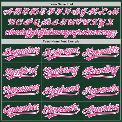 Custom Green Pink-White Authentic Baseball Jersey