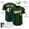 Custom Green White-Old Gold Authentic Baseball Jersey