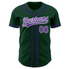 Custom Green Purple-White Authentic Baseball Jersey