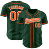 Custom Green White Pinstripe Orange Authentic Baseball Jersey