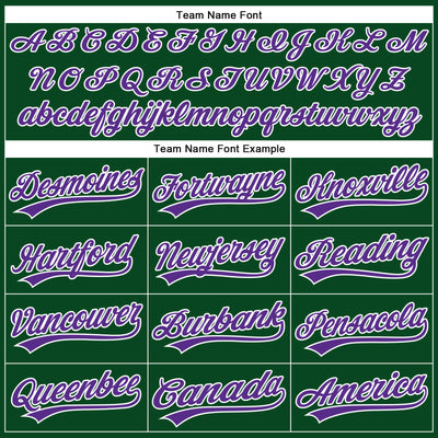 Custom Green White Pinstripe Purple Authentic Baseball Jersey