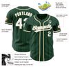 Custom Green White Pinstripe City Cream Authentic Baseball Jersey