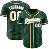 Custom Green White Pinstripe City Cream Authentic Baseball Jersey