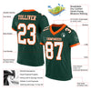 Custom Green White-Orange Mesh Authentic Football Jersey