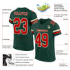 Custom Green Red-Cream Mesh Authentic Football Jersey