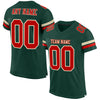 Custom Green Red-Cream Mesh Authentic Football Jersey