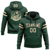 Custom Stitched Green City Cream-Black Football Pullover Sweatshirt Hoodie