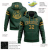 Custom Stitched Green Old Gold-Black Football Pullover Sweatshirt Hoodie