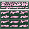 Custom Green White-Pink Authentic Baseball Jersey