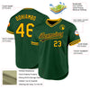 Custom Green Gold-Black Authentic Throwback Baseball Jersey