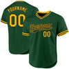 Custom Green Gold-Black Authentic Throwback Baseball Jersey