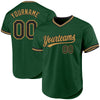 Custom Green Black-Old Gold Authentic Throwback Baseball Jersey