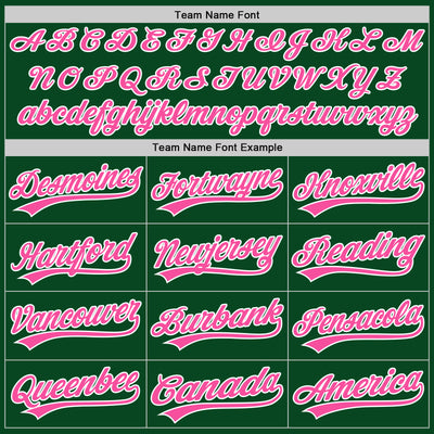 Custom Green Pink-White Authentic Throwback Baseball Jersey