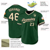 Custom Green Cream-Black Authentic Throwback Baseball Jersey