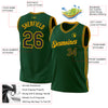 Custom Hunter Green Black-Gold Authentic Throwback Basketball Jersey