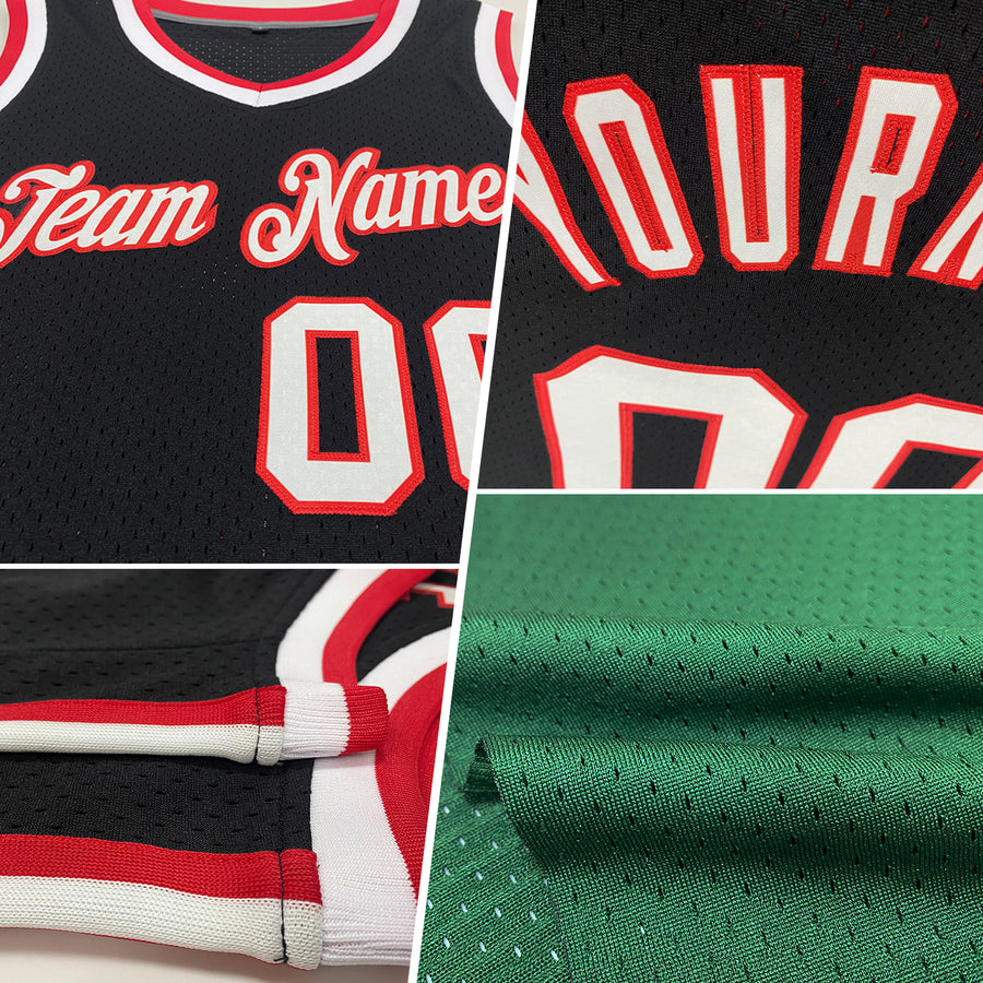 Custom Hunter Green Royal-White Authentic Throwback Basketball Jersey