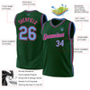 Custom Hunter Green Light Blue Black-Pink Authentic Throwback Basketball Jersey