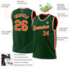 Custom Hunter Green Orange-White Authentic Throwback Basketball Jersey