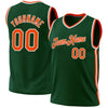 Custom Hunter Green Orange-White Authentic Throwback Basketball Jersey