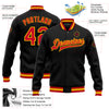 Custom Black Red-Gold Bomber Full-Snap Varsity Letterman Jacket