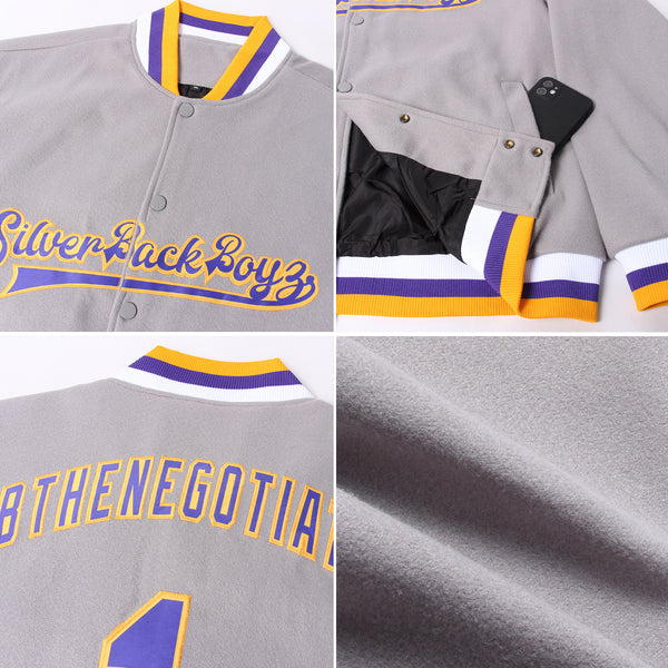 Purple, Gold & White Letterman Jacket – Build Your Jacket