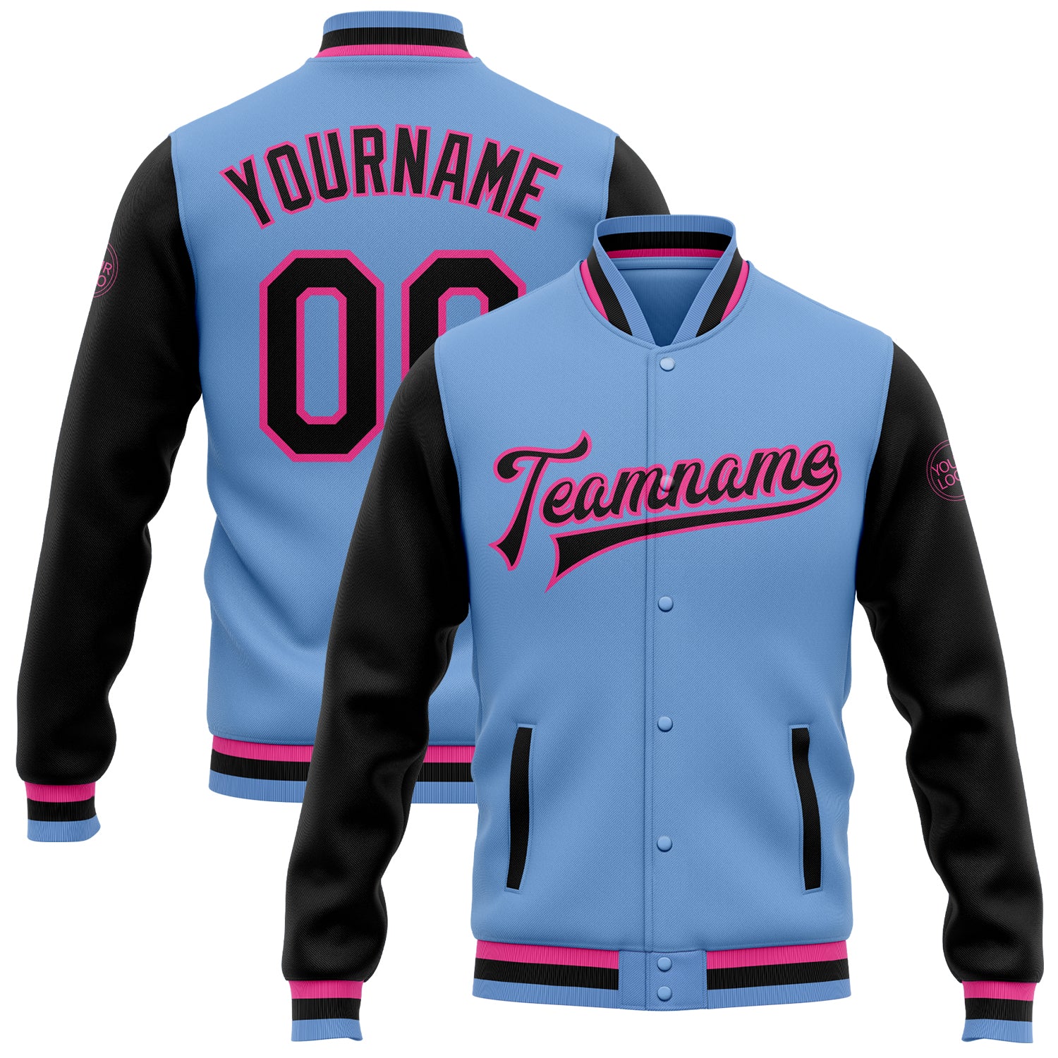 custom Pink baseball varsity /Leather Varsity jacket/New Varsity