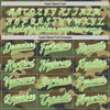 Custom Camo Neon Green-White Bomber Full-Snap Varsity Letterman Salute To Service Jacket