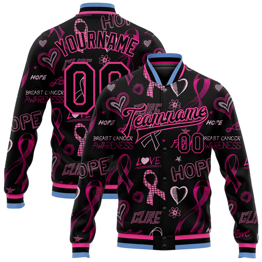 Custom Pink Ribbon Baseball Jersey Pink-White 3D Breast Cancer Awareness  Month Women Health Care Support Authentic - FansIdea