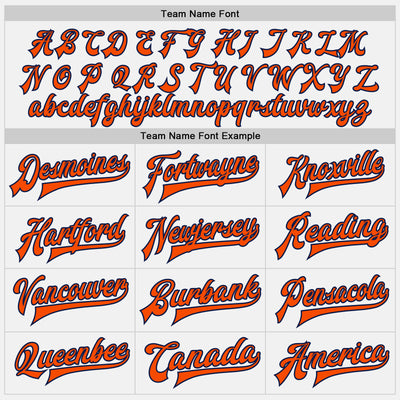 Custom White Orange Pinstripe Orange-Navy Bomber Full-Snap Varsity Letterman Jacket