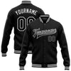 Custom Black White Bomber Full-Snap Varsity Letterman Jacket