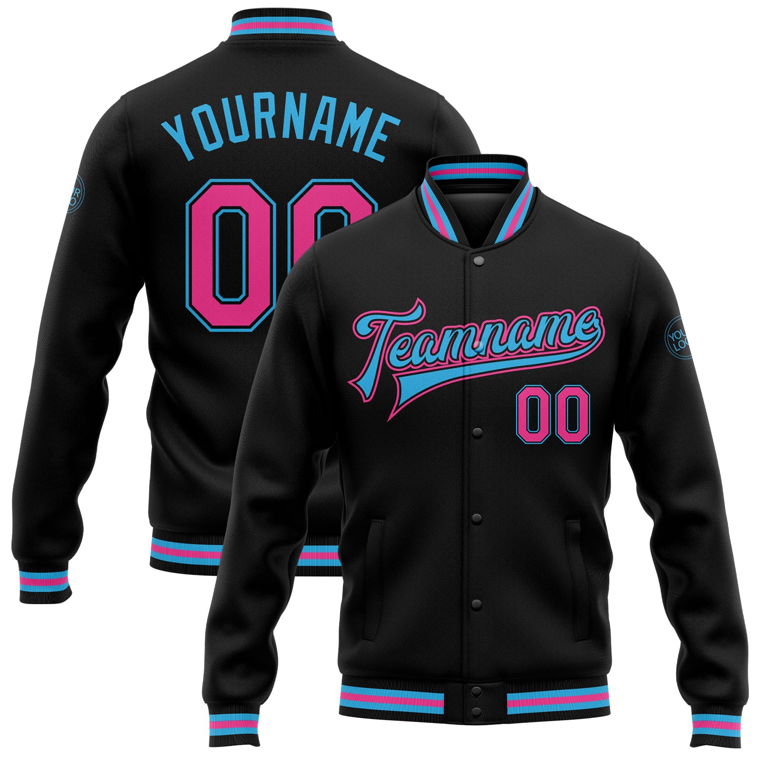 Pink and 2024 blue bomber jacket