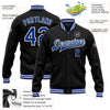 Custom Black Royal-White Bomber Full-Snap Varsity Letterman Jacket