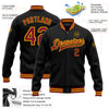 Custom Black Crimson-Gold Bomber Full-Snap Varsity Letterman Jacket