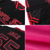 Custom Pink Old Gold-Black Bomber Full-Snap Varsity Letterman Jacket