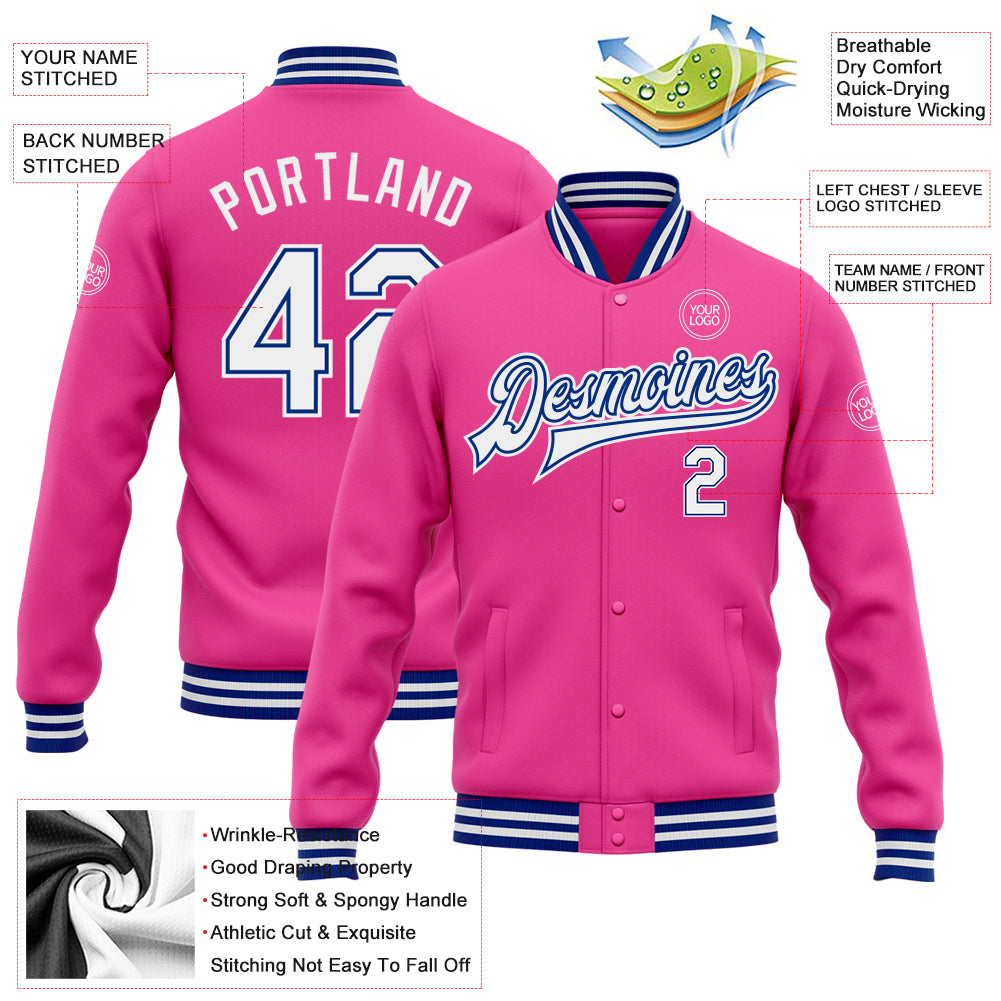  Custom Name Team Name Number Pink White-Royal