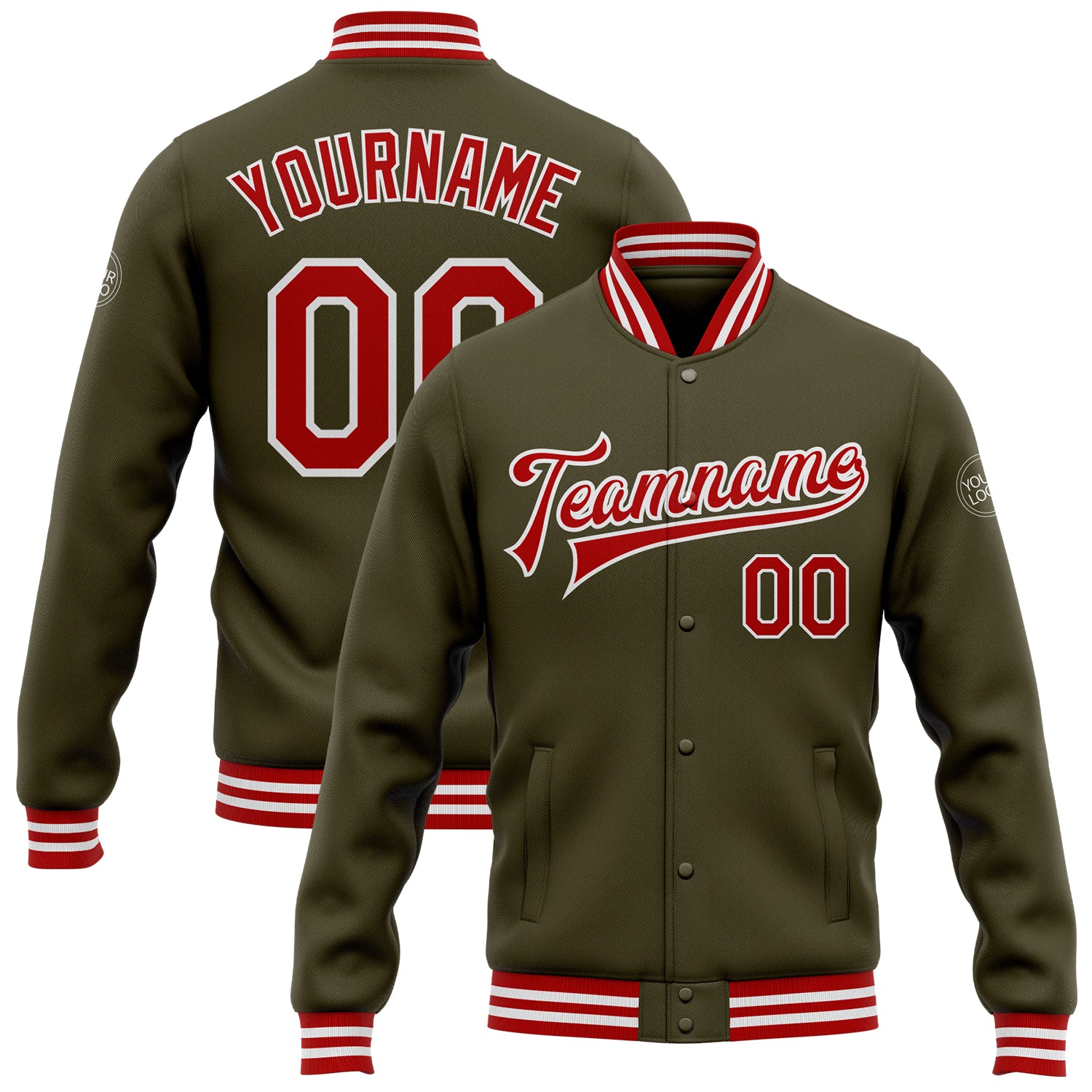 NFL San Francisco 49ers Red Olive Bomber Jacket 3D For Fans