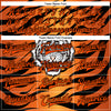 Custom Orange Black Tiger 3D Pattern Design Bomber Full-Snap Varsity Letterman Jacket