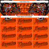 Custom Orange Black Leopard 3D Pattern Design Bomber Full-Snap Varsity Letterman Jacket