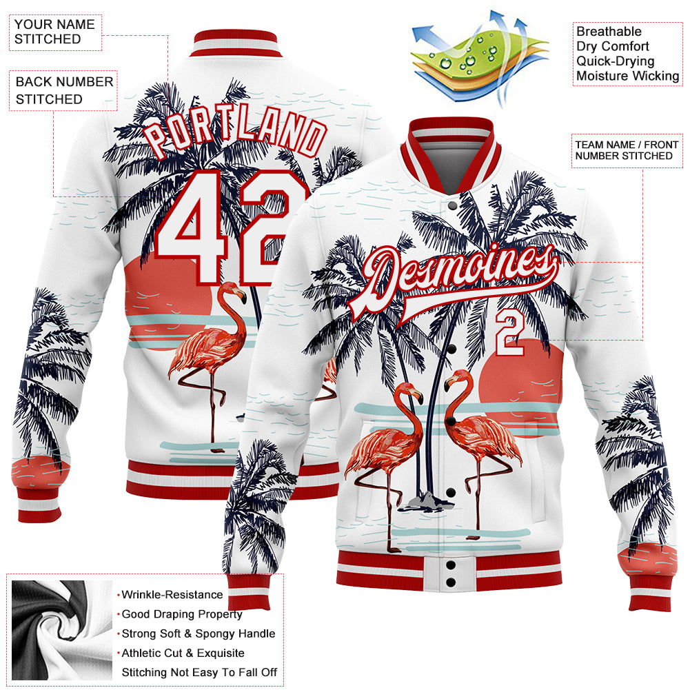 3D Pattern Design Flamingo CUSTOM Baseball Jersey -   Worldwide Shipping