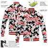 Custom Camo White-Red Flamingo 3D Pattern Design Bomber Full-Snap Varsity Letterman Salute To Service Jacket